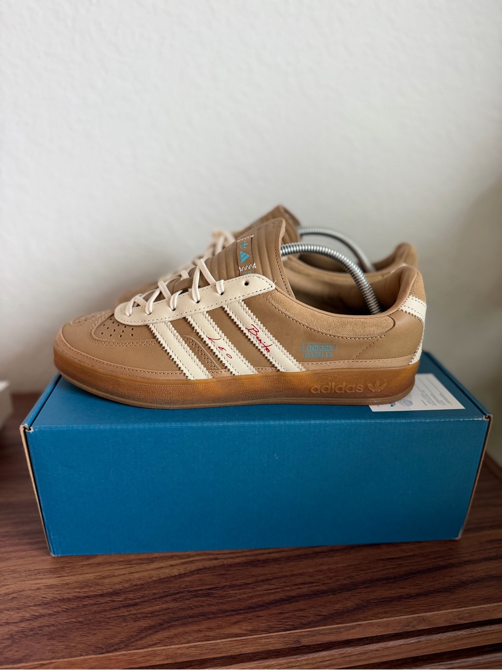 adidas Samba Suede Sneakers in Tan and Cream with Gum Sole
